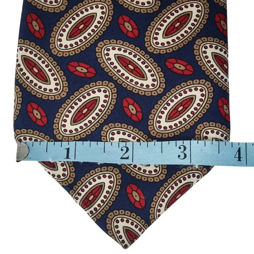JOS. A.‎ BANK Executive Collection Silk Necktie Designer Navy Ovals Handmade